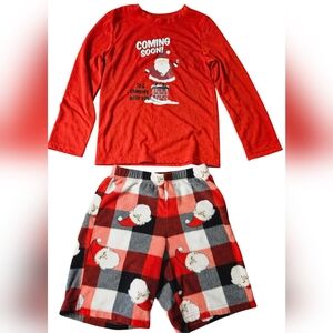 JAMMIES FOR YOUR FAMILIES Buffalo Checkered Christmas Holiday Pajama Set,Youth 6